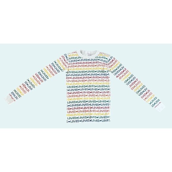 HANNA ANDERSON Kids GIrls Long Sleeve Thermal LOVED Top Shirt Size 12 - Picture 3 of 7
